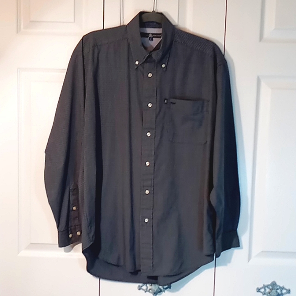 Tommy Hilfiger Men's Button Down Size M Navy Plaid